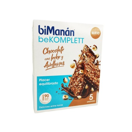 BIMANAN BEKOMPLETT 5 BARRITAS  CHOCOLATE CON LECHE Y AVELLANAS